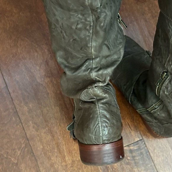 Gee Wawa Anthropologie Whimsigoth Green-ish Brown Monk Strap Boots, Size 10 - Picture 13 of 16